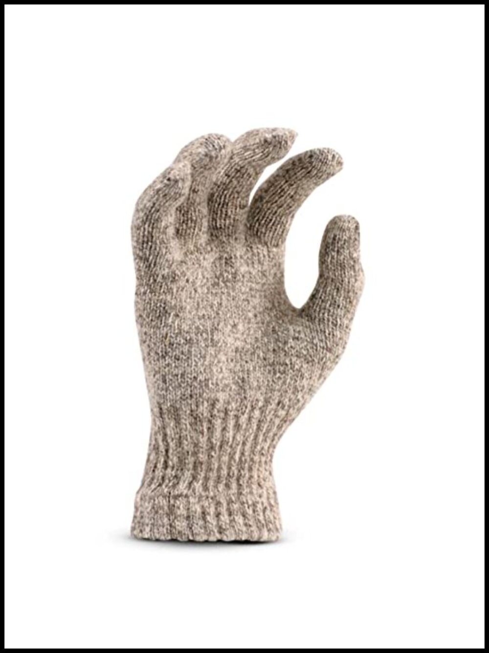 Men's Mid Weight Wool Ragg Gloves Cold Weather Elastic Cuff